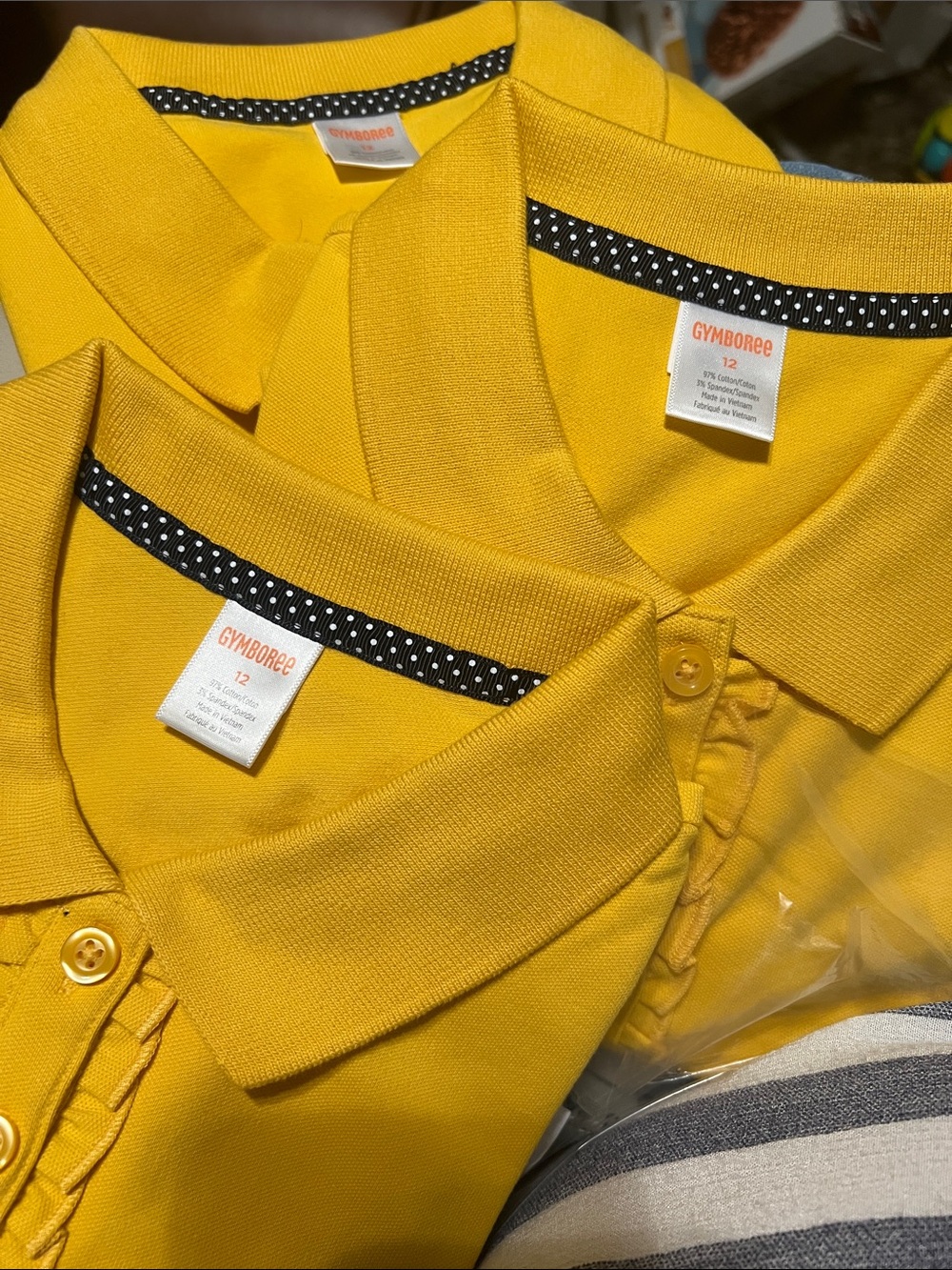 Gymboree Yellow Polo with Polka-Dot Trim